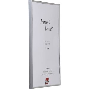 Рамка зі штучного скла 20x25 см, срібляста, з антибликовим покриттям