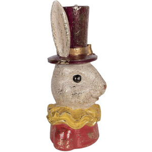 Бюст кролика бежево-рожевий, 16x13x29 см, для декору гостинної та столової