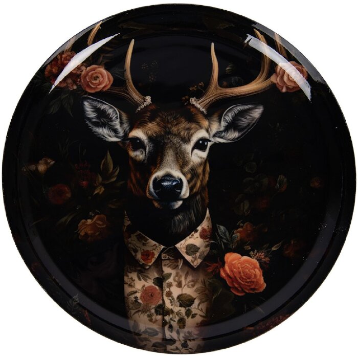 Clayre & Eef 66415 Декоративна шалька чорно-коричнева Ø 28x3 см