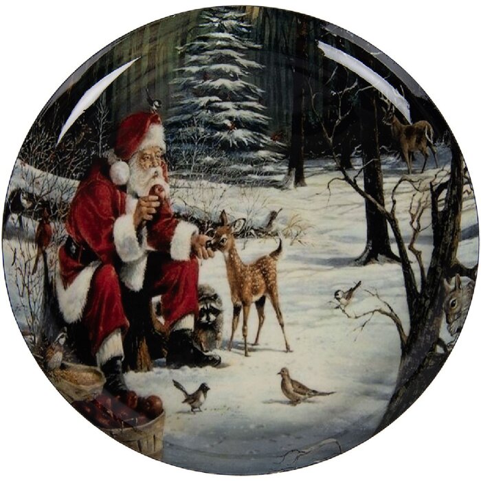 Декоративная миска Clayre & Eef Ø 28 см, серо-красная