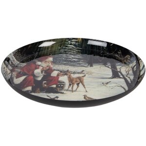 Декоративная миска Clayre & Eef Ø 28 см, серо-красная