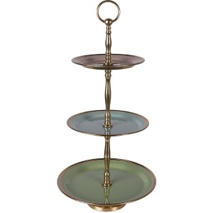 Підвісна полиця Clayre & Eef Ø 27x51 см, зелено-рожева, 3 рівня