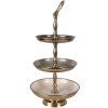Підставка для книг та декора Clayre & Eef Ø 18x35 см, бежево-золота, 3 рівня, залізо