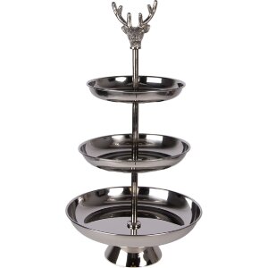 Підвісна полиця Clayre & Eef 6AL0079, сріблястого кольору, Ø 26x48 см, 3 полиці