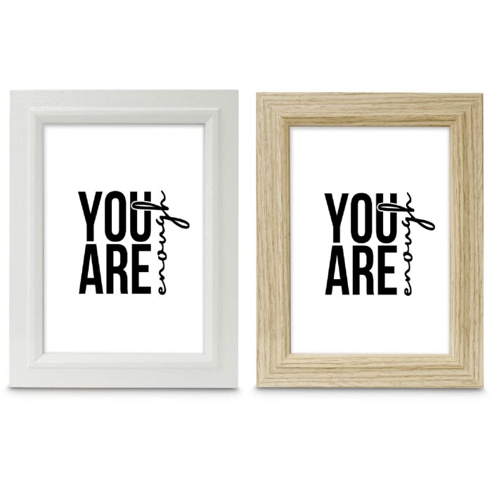 Деревяна фоторамка Chic, біла або дуб, 10x15–20x30 см, з рефлекторною склою