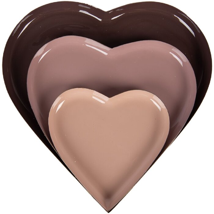 Декоративний сет мисок Clayre & Eef рожевого кольору Ø 24/19/13 см