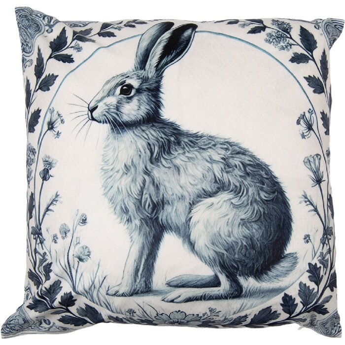 Clayre & Eef KT021.439 Наволочка 45x45 см бежевая с зелеными акцентами