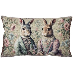 Clayre & Eef Наволочка 35x50 см Зайцы Гобелен Винтаж...