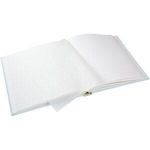 Альбом для дитини Goldbuch Lullaby Line Boy 30x31 см – мякий світло-блакитний альбом з милуватими тваринками та квітками, 58 сторінок з захисними пергаментними аркушами, ілюстрований вступ, срібна гравірування