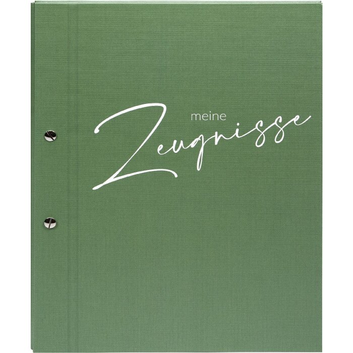 Зошит для дипломів Goldbuch «Свіжий салвій» 24x31 см, з льоновою текстурою та 12 прозорими вкладками