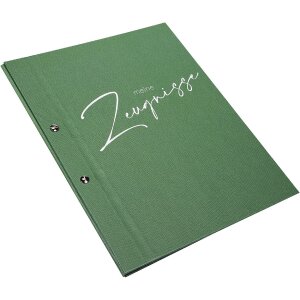 Зошит для дипломів Goldbuch «Свіжий салвій» 24x31 см, з льоновою текстурою та 12 прозорими вкладками