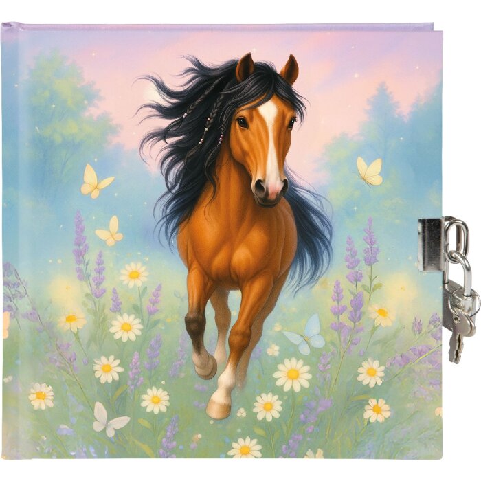 Днівник Wiesenglück 16,5 x 16,5 см — білий з безпечною застібкою