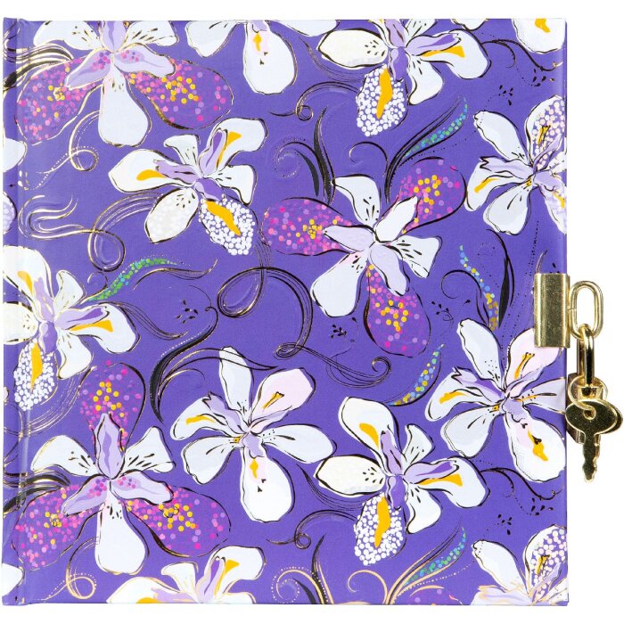 Золотий блокнот Orchid Mood фіолетовий 16x16 см, 96 чистих сторінок з золотим відтінком