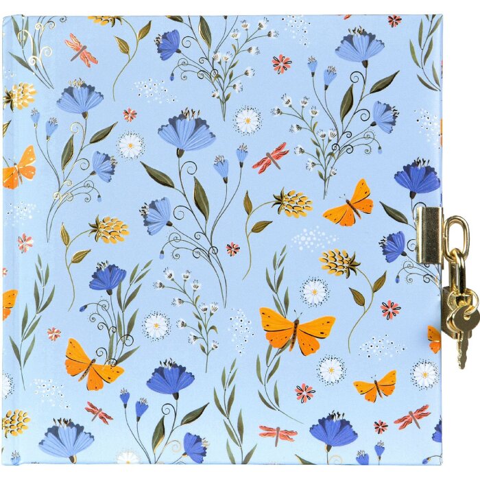 Золотий записник Secret Garden Blue 16,5x16,5 см, 96 сторінок, золоте відбиття