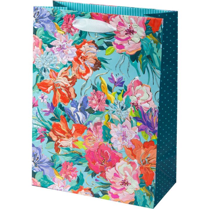 Подарункова сумка Goldbuch Velvet Bloom 30x21 см, золоте тиснення, елегантна упаковка