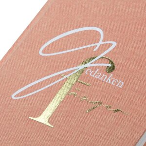 Золотий блокнот «Збірник ідей» 15x22 см, 200 аркушів, зв’язка з тканини, біло-золоте гравіювання