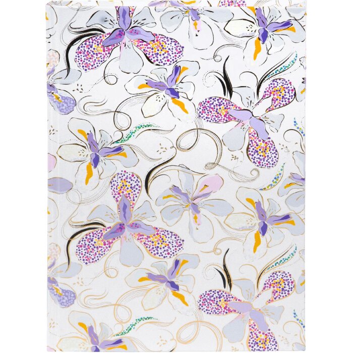 Золотий блокнот Orchid Mood White 15x22 см, 200 аркушів, зв’язка нитками