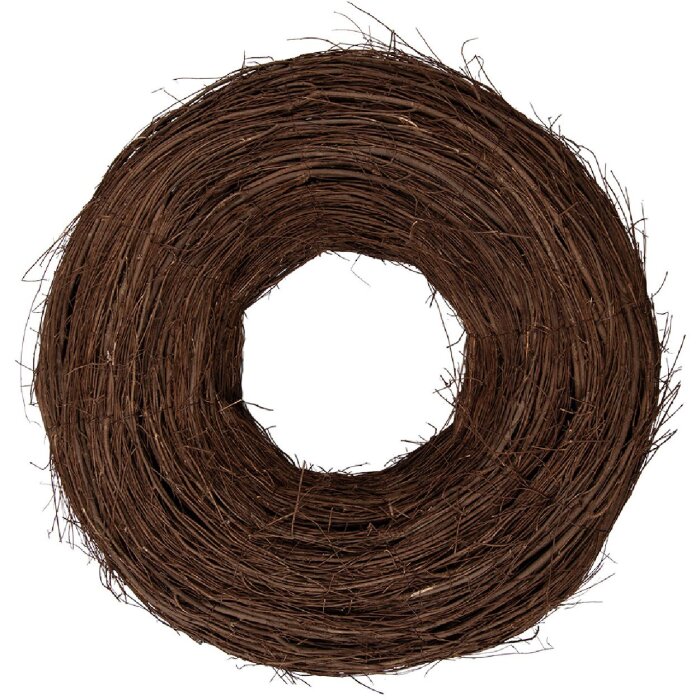 Круглый декоративный венок из ротанга Clayre & Eef, коричневый, Ø 60x18 см