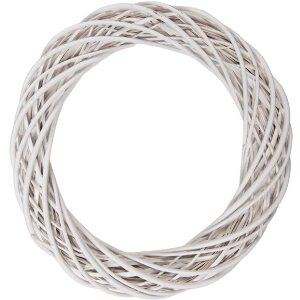 Декоративный плетеный венок Clayre & Eef из ротанга белый Ø 50x9 см