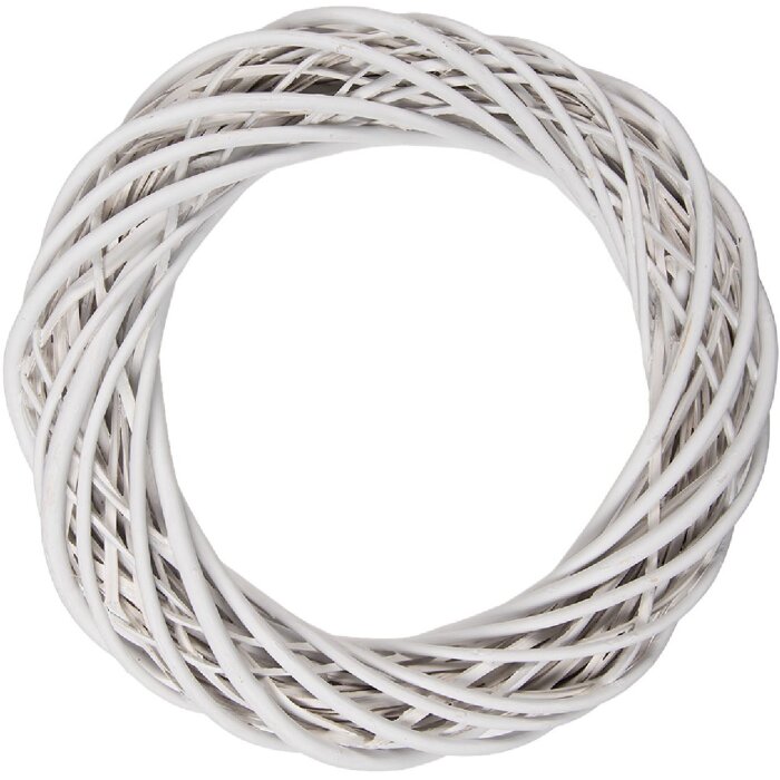 Декоративный венок Clayre & Eef из ротанга белый Ø 40x7 см