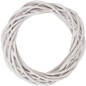 Білий круглий вінок з ратану Ø20x4 см для декору столів, вікон та стін