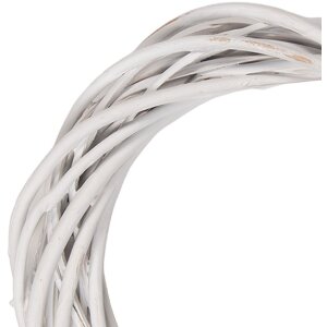 Білий круглий вінок з ратану Ø20x4 см для декору столів, вікон та стін