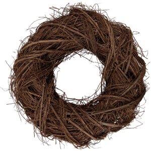 Круглий декоративний вінок з натурального ротангу, коричневий, Ø 40x11 см для дверей, стін та столів