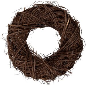 Кругла декоративна вінка з ротангу Clayre & Eef, коричнева, Ø 35x9 см, для дверей, стіни, столу