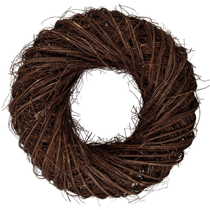 Великий ратановий вінок Clayre & Eef, коричневий, Ø 50x13 см, для дверей, стіни, столу, рустикальний стиль