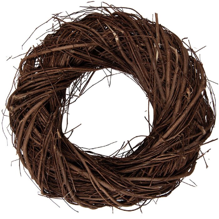 Декоративний вінок з натурального ратану, коричневий, Ø 25x7 см, для дверей, стін та столів