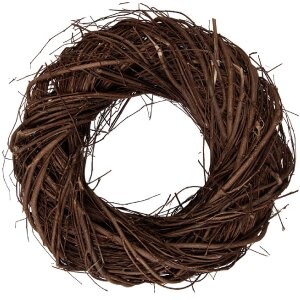 Декоративний вінок з натурального ратану, коричневий, Ø 25x7 см, для дверей, стін та столів