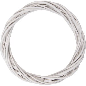 Вінок з ратану Clayre & Eef, білий, Ø 30x4 см — для новорічної декорації