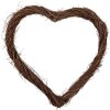 Круглая декоративная композиция Clayre & Eef в форме сердца 50x50x5 см — новогоднее украшение из ротанга коричневого цвета