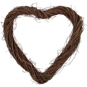 Гирлянда Clayre & Eef в форме сердца из ротанга 40x40x4 см коричневая