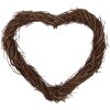 Декоративная гирлянда в форме сердца из ротанга, коричневая, 30x30x3 см