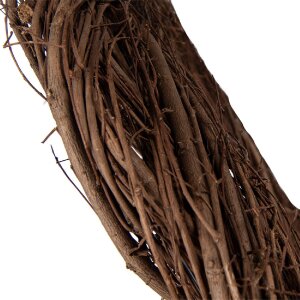 Круглая ёлочная гирлянда Clayre & Eef из ротанга, коричневая, Ø 45 см