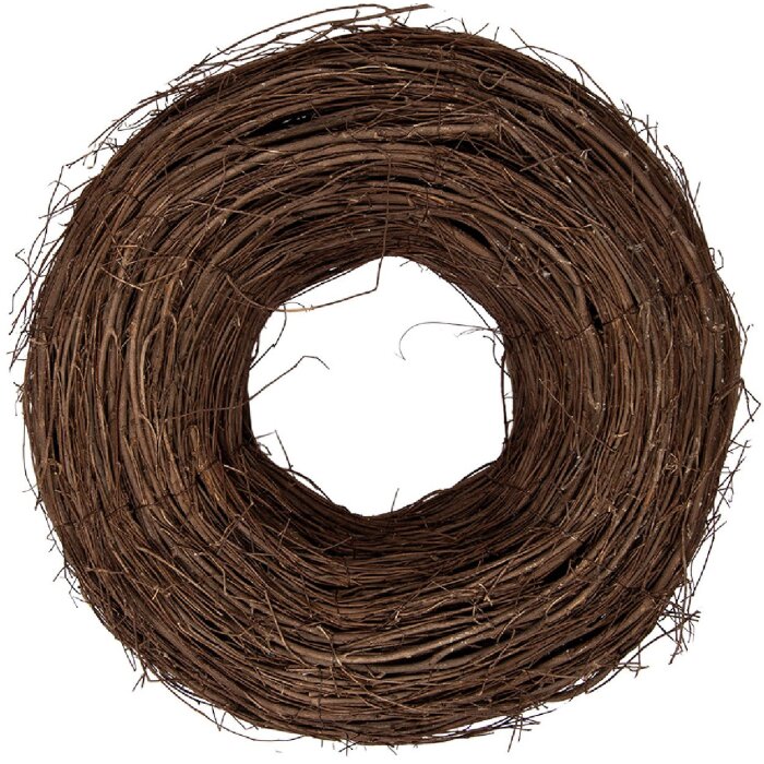 Круглая рождественская гирлянда из ротанга Clayre & Eef Ø 40x12 см