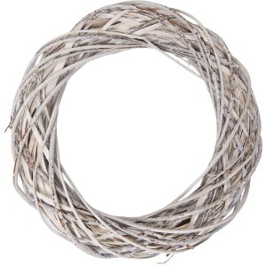 Декоративный венок Clayre & Eef Ø 40 см, натуральный ротанг, белый