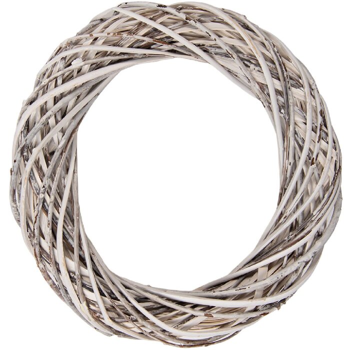 Круглая ротанговая гирлянда Clayre & Eef Ø 30x6 см, белая