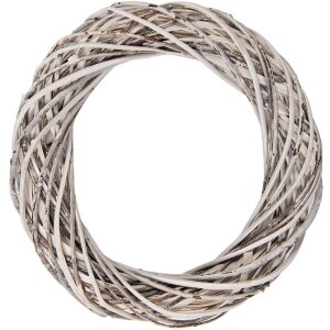 Круглая ротанговая гирлянда Clayre & Eef Ø 30x6 см, белая