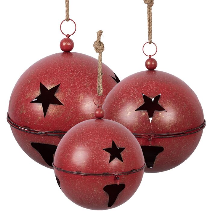 Декоративный звонок Clayre & Eef красный, Ø 60/50/40 см