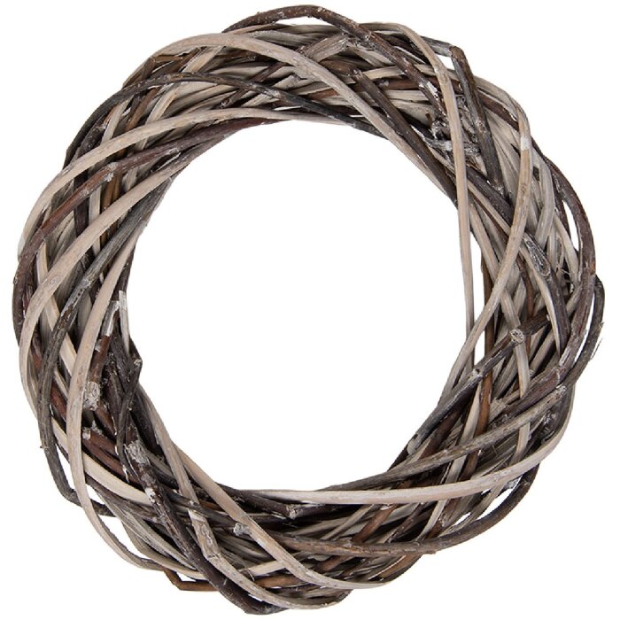 Декоративный венок Clayre & Eef из ротанга, бежево-коричневый, Ø 10x2 см