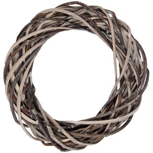 Декоративный венок Clayre & Eef из ротанга, бежево-коричневый, Ø 10x2 см