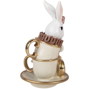 Кролик Clayre & Eef, біло-бежевий, 8x8x14 см — декор для інтер’єру