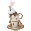 Кролик Clayre & Eef, біло-бежевий, 8x8x14 см — декор для інтер’єру