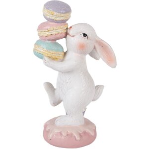 Кролик Clayre & Eef біло-рожевий, 8x6x14 см — декор для інтер’єру