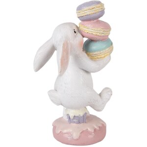 Кролик Clayre & Eef біло-рожевий, 8x6x14 см — декор для інтер’єру