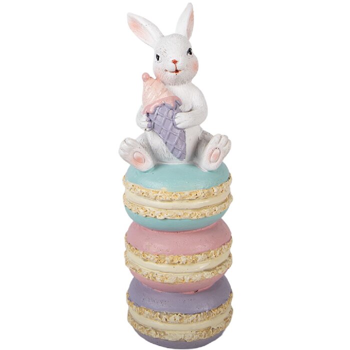 Кроликова фігурка Clayre & Eef, білий та рожевий, 7x7x20 см