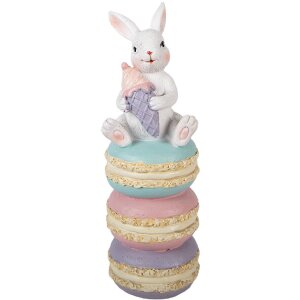 Кроликова фігурка Clayre & Eef, білий та рожевий, 7x7x20 см