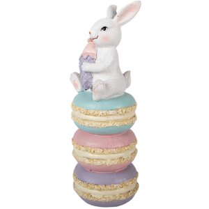 Кроликова фігурка Clayre & Eef, білий та рожевий, 7x7x20 см